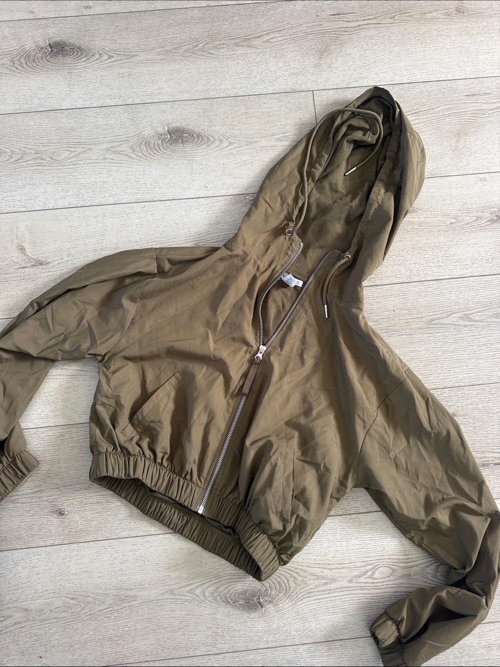 Women’s hooded Windbreaker Jacket - Olive - Picture 1 of 2